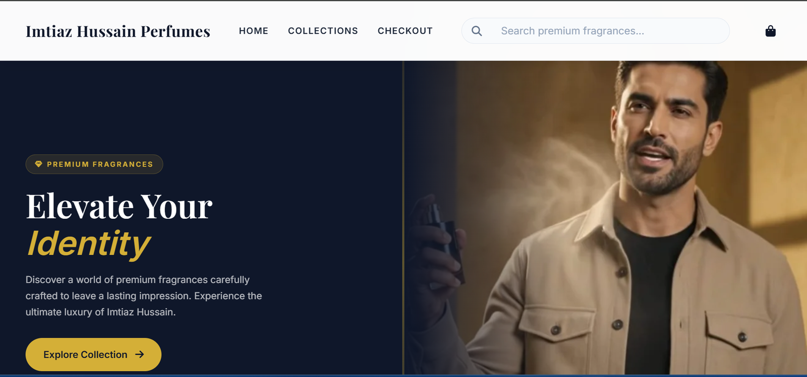 imtiazhussain Perfume website — web project by Muhammad Imad Hassan